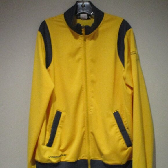 Mens Under Armour Full Zip Sweatshirt Yellow Black Large - Picture 3 of 6